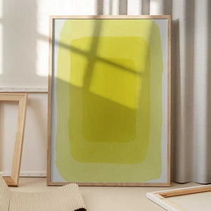 Tablou înramat „Yellow Watercolor Shapes #3” de jay stanley