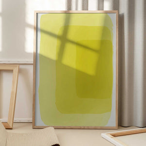 Tablou înramat „Yellow Watercolor Shapes #4” de jay stanley