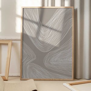 Tablou înramat „Flowing Contours Line Art” de Melloi Art Prints