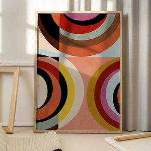 Tablou înramat „Warm Colors Bauhaus Geometry3” de Ana Rut Bre