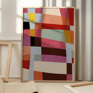 Tablou înramat „Warm Colors Bauhaus Geometry4” de Ana Rut Bre