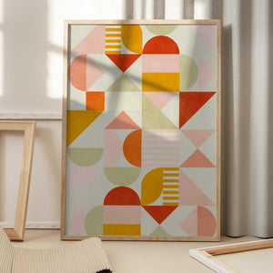 Tablou înramat „Bauhaus Fun Pastel” de Ana Rut Bre