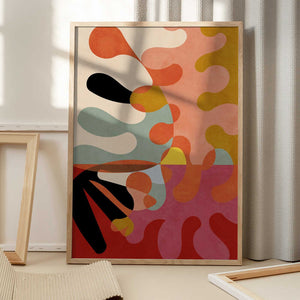 Tablou înramat „Warm Colors Bauhaus Geometry5” de Ana Rut Bre