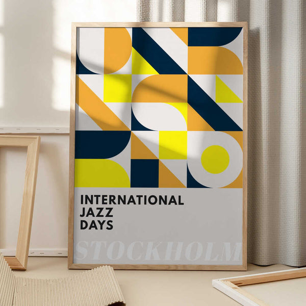 Tablou înramat „Jazz Days Stockholm” de Kubistika