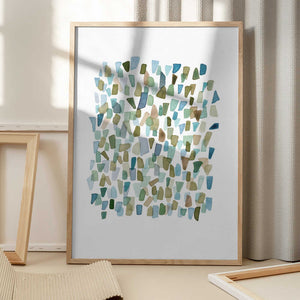 Tablou înramat „Green Mossy Seaglass” de Louise van Terheijden