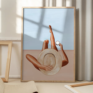 Tablou înramat „Poolside Girl” de Ivy Green Illustrations