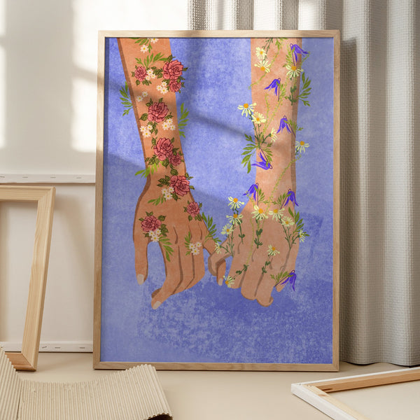 Tablou înramat „Holding hands” de Raissa Oltmanns