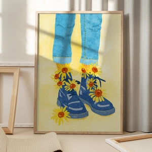 Tablou înramat „Sunflower Walk” de Raissa Oltmanns
