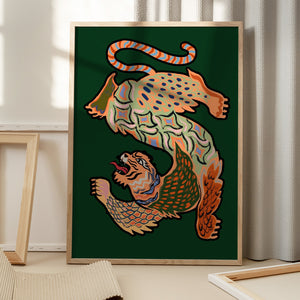 Tablou înramat „Asiantiger Green” de Arty Guava