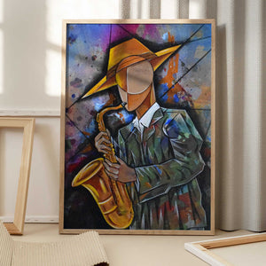 Tablou înramat „Jazz Sax Man” de Ricardo Maya