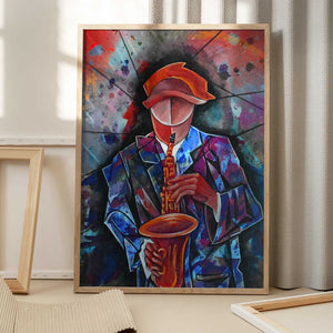 Tablou înramat „Sax Jazz Man” de Ricardo Maya