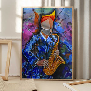 Tablou înramat „Jazz sax man” de Ricardo Maya