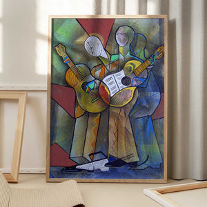Tablou înramat „Street Musicians” de Ricardo Maya