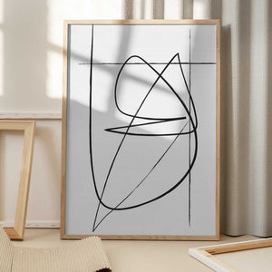 Tablou înramat „Off White Lines” de Oju Design