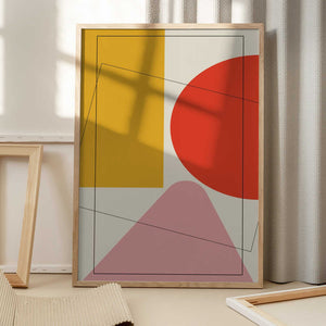 Tablou înramat „Four Triangles” de Oju Design