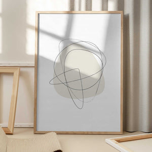 Tablou înramat „Beige Circles” de Oju Design