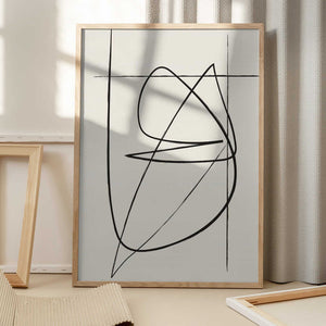 Tablou înramat „Beige Lines” de Oju Design