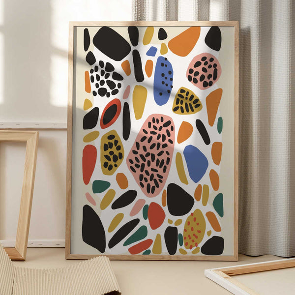 Tablou înramat „Vibrant Pebble Mosaic” de Treechild