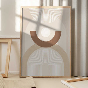 Tablou înramat „Beige Mid Century Poster” de Elena Ristova