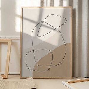 Tablou înramat „Graphic Shapes &amp; Lines Poster” de Elena Ristova