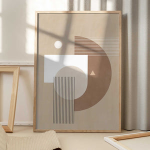 Tablou înramat „Neutral Semicircles Poster” de Elena Ristova
