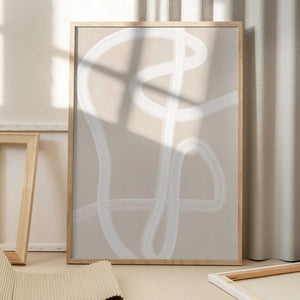 Tablou înramat „White Brush Stroke Poster” de Elena Ristova