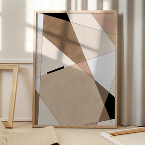 Tablou înramat „Geometric Beige art” de Elena Ristova