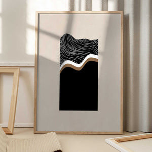 Tablou înramat „Monochrome Waves” de Elena Ristova