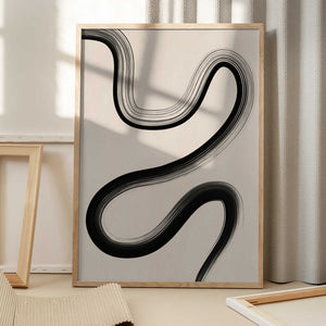 Tablou înramat „Black Brush Stroke Art” de Elena Ristova