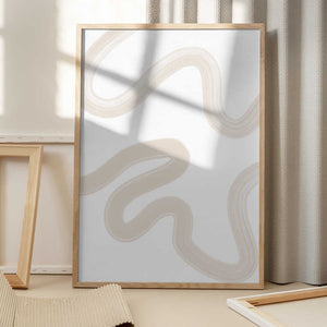 Tablou înramat „Beige Brush Stroke Poster” de Elena Ristova