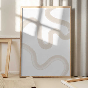 Tablou înramat „Beige Brush Stroke Poster” de Elena Ristova