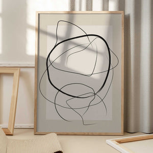 Tablou înramat „Soft Abstract Lines Art” de Elena Ristova