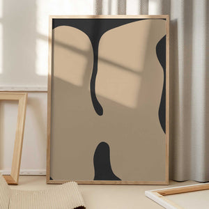 Tablou înramat „Graphic Beige Shapes Art” de Elena Ristova