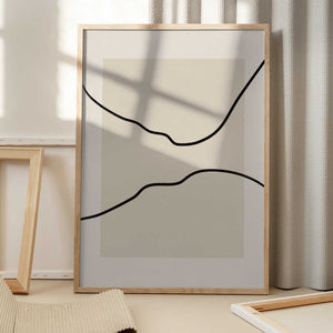 Tablou înramat „Soft Abstract Lines Art” de Elena Ristova