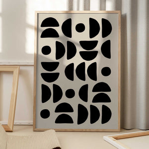 Tablou înramat „Geometric Semi Circles Pattern” de Elena Ristova