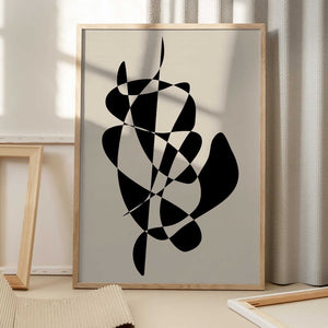 Tablou înramat „Abstract Black Shapes” de Elena Ristova