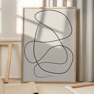 Tablou înramat „Swirling One Line Art” de Elena Ristova