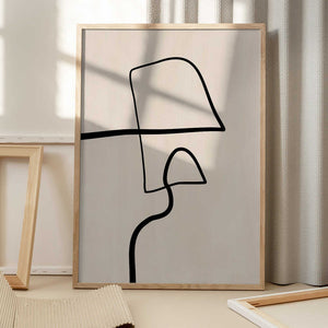 Tablou înramat „Single Black Line Artwork” de Elena Ristova