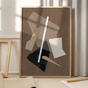 Tablou înramat „Brown Paper Cuts Painting” de Elena Ristova