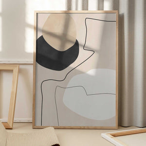 Tablou înramat „Organic Shapes &amp; Lines Painting” de Elena Ristova