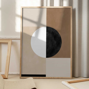 Tablou înramat „Geometric Shapes with a Central Circle” de Elena Ristova