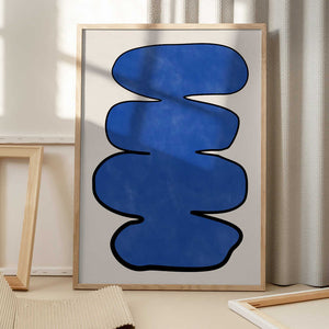Tablou înramat „Blue Enigma Shape” de Elena Ristova