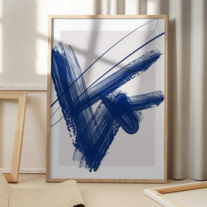 Tablou înramat „ Bold Blue Brushstrokes” de Elena Ristova