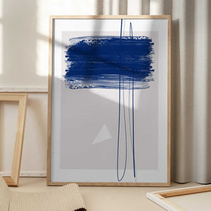 Tablou înramat „Bold Blue Brushstrokes” de Elena Ristova
