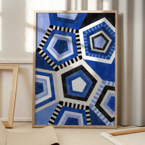Tablou înramat „Geometric Pattern With Hexagonal Shape” de Elena Ristova