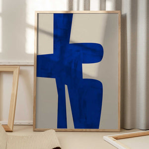 Tablou înramat „Blue Harmony Shape” de Elena Ristova
