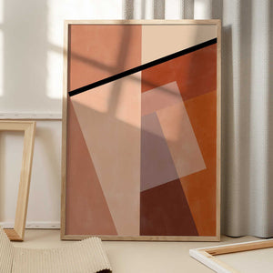 Tablou înramat „Geometric Shapes And Warm Earth Tones” de Elena Ristova