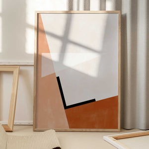 Tablou înramat „Abstract Geometric Art With Muted Tones” de Elena Ristova
