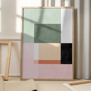 Tablou înramat „Abstract Composition With Geometric Shapes” de Elena Ristova