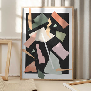 Tablou înramat „Geometric Shapes And Pastel Colors” de Elena Ristova